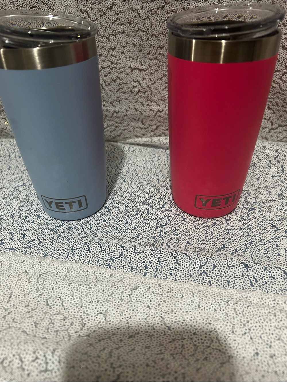 Yeti Tall Tumbler Set in Light Blue and Raspberry